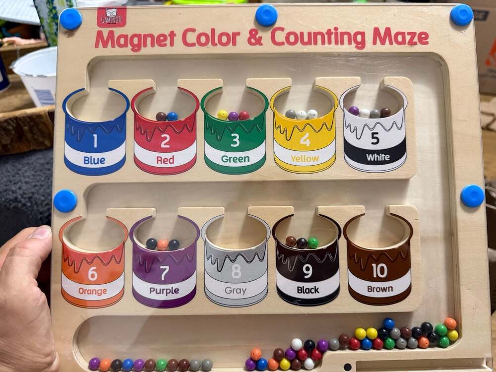 Gamenote Magnetic Color & Counting Maze Wooden Sorting Puzzle